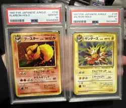 1997 Pokemon Japanese Jungle Jolteon & Flareon Holos PSA 10 (2 Cards) - Image 1