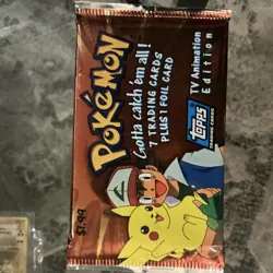 Pokemon TV Animation Edition Topps 1999 Vintage Trading Card Pack 8 Cards Foil - Image 1