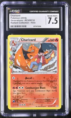 CGC 7.5 Charizard 2016 Generations RC5/RC32 Radiant Collection Holo Pokemon Card - Image 1
