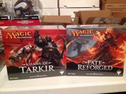M T G 2 BOX LOT KHANS OF TARKIR & FATE REFORGED FAT PACKS FACT SEALD NEW - Image 1