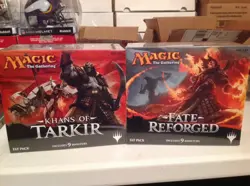 M T G 2 BOX LOT KHANS OF TARKIR & FATE REFORGED FAT PACKS FACT SEALD NEW - Image 2