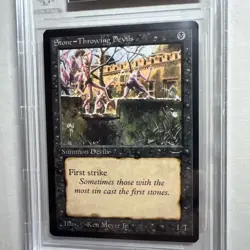 MTG Arabian Nights Stone - Throw - "Devils" LIGHT BANNED BGS 9 Mint x2 9.5 subs - Image 3