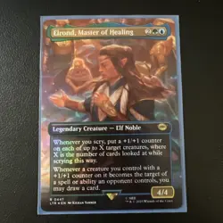 Magic The Gathering Elrond Master of Healing Borderless Foil - LOTR Tales of Mid - Image 1