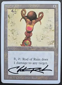 RARE SIGNED MtG Magic Chris Rush _ Revised Artist Proof _ ROD OF RUIN _1/100 - Image 2