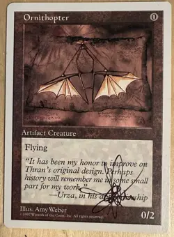MTG ARTIST PROOF WB Ornithopter Time Walk AP Sketch Art Amy WEBER Magic - Image 2