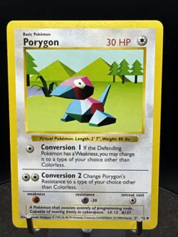 Porygon 39/102 Uncommon Base Set (Shadowless) Pokemon Card - Image 3