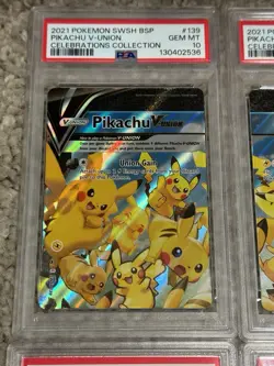 Pikachu V Union Set of 4 PSA 10 x3 PSA 9 SWSH139 SWSH140 SWSH141 SWSH142 POKEMON - Image 2