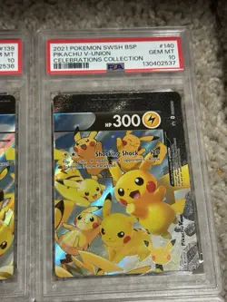 Pikachu V Union Set of 4 PSA 10 x3 PSA 9 SWSH139 SWSH140 SWSH141 SWSH142 POKEMON - Image 3