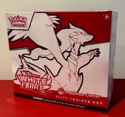 New Sealed Scarlet Violet Pokemon Center White Flare Elite Trainer Box ETB Cards - Image 1