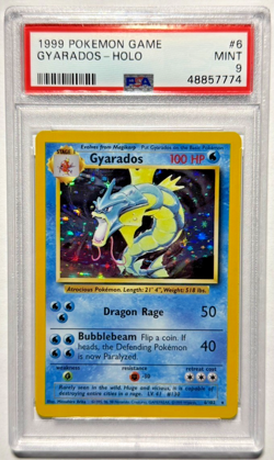 1999 Pokemon Card Game Base Set Gyarados Unlimited Holo Rare 6/102 PSA 9 MINT - Image 1