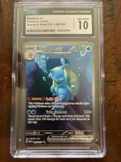 Pokemon Blastoise EX 200/165 S&V 151 Sir English CGC 10 2023 Gem Mint - Image 1