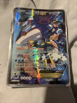 Pokemon Double Crisis 6/34 Team Aqua's Kyogre EX Full Art Holo Rare Card TCG - Image 1