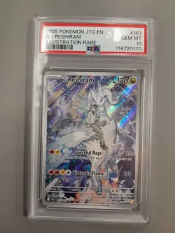 2025 POKEMON JTG EN-JOURNEY TOGETHER ILLUSTRATION RARE #167 N'S RESHIRAM PSA 10 - Image 1
