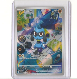 Pokemon TCG Riolu 215/198 Illustration Rare Scarlet & Violet Base Set Holo NM/M - Image 1