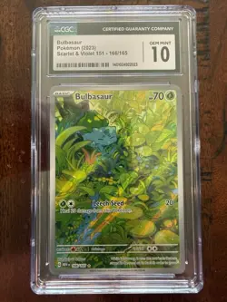CGC 10 Gem Mint Bulbasaur 166/165 Sv: Scarlet & Violet 151 Holo English Pokemon - Image 1