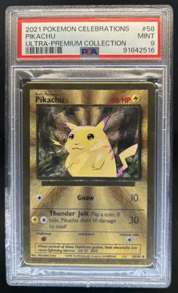 2021 Pokemon Celebrations Pikachu Ultra Premium Collection #58/102 PSA 9 MINT - Image 1