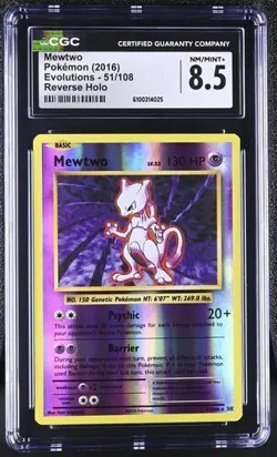 Mewtwo *CGC 8.5* Reverse Holo *Evolutions* #51 *2016* Pokemon - Image 1