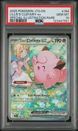 Lillie’s Clefairy EX 184/159 SIR Journey Together Pokemon Card PSA 10 Gem Mint - Image 1