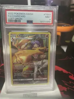 Pokemon 2022 Charizard TG03/TG30 Full Art Trainer Gallery Lost Origin PSA 9 - Image 1