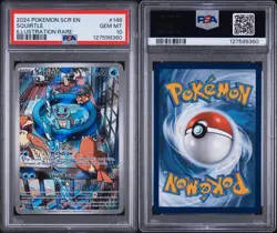 Pokemon Squirtle 148/142 Sv07: Stellar Crown Illustration Rare Holo PSA 10 2024 - Image 3