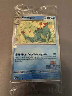 Sealed Pokemon TCG Feraligatr and Pikachu Illustration Contest 2024 Promo Cards - Image 1