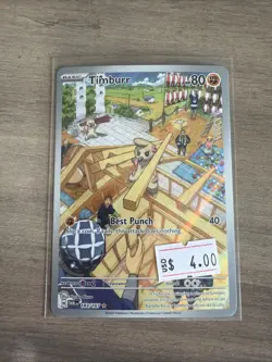 Pokemon TCG: Timburr Illustration Rare SV06: Twilight Masquerade 183/167 - Image 1