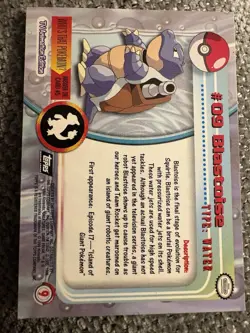 Blastoise #09 Textured Holo Foil Vintage 1999 Topps Pokemon TV Animation Edition - Image 3