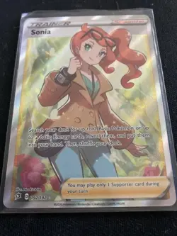 Pokemon Sonia 192/192 Swsh02: Rebel Clash Full Art Trainer Holo Ultra Rare - Image 1