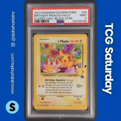 2021 POKEMON SWSH CELEBRATIONS CLASSIC COLL. #24 BIRTHDAY PIKACHU HOLO PSA 9 - Image 1