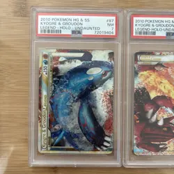 2010 Pokemon HGSS Undaunted Kyogre PSA 7 & Groudon PSA 7 LEGEND SET - Image 2