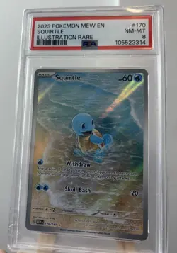 2023 POKEMON MEW EN-151 ILLUSTRATION RARE #170 SQUIRTLE PSA 8 - Image 1