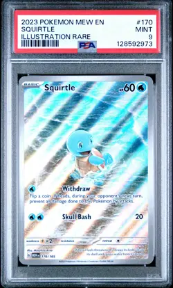 2023 POKEMON MEW EN-151 ILLUSTRATION RARE #170 SQUIRTLE PSA 9 - Image 1