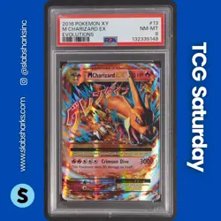 2016 POKEMON XY EVOLUTIONS #13/108 M CHARIZARD EX HOLO RARE PSA 8 - Image 1