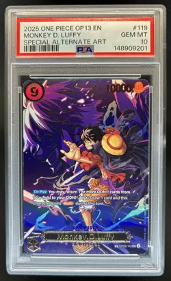 2025 One Piece Monkey D. Luffy Special Card Alt Art #OP09-119 PSA 10 - Image 1