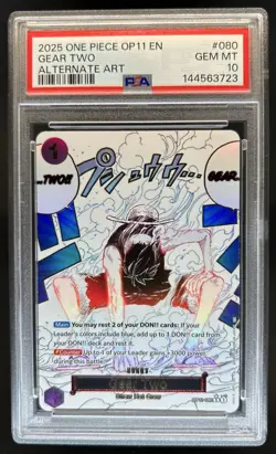 2025 One Piece Gear Two Rare Alternative Art #OP11-080 PSA 10 - Image 1