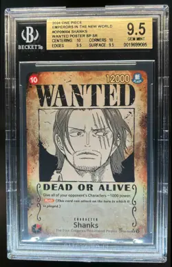 2024 One Piece Shanks Wanted Poster SP SR #OP09-004 BGS 9.5 - Image 1