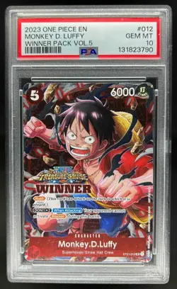2023 One Piece Treasure Cruise Monkey D Luffy Winner Pack Vol.5 #ST01-012 PSA 10 - Image 1