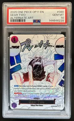 2025 One Piece Gear Two Rare Alternative Art #OP11-080 PSA 10 - Image 1