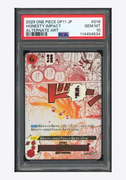 One Piece PSA 10 Honesty Impact R Alternate Art 2025 OP11-018 OP11 Japanese - Image 1