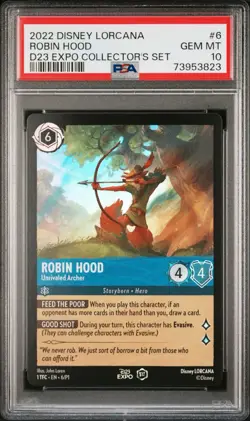 Disney Lorcana Robin Hood Archer D23 Expo Set 1st Edition Holo Promo 6/P1 PSA 10 - Image 1