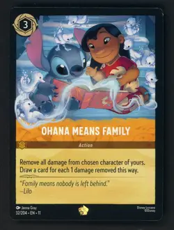 2026 Disney Lorcana Winterspell Enchanted #32 Ohana Means Family - Image 1