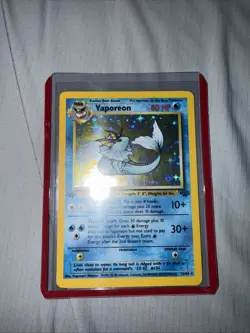 Pokemon TCG Vaporeon Holo Rare Card Jungle, 12/64, First Edition - Image 1