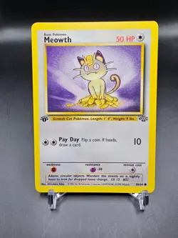 EX - Meowth - 56/64 - 1st Edition - Jungle - Pokemon Card - Image 1