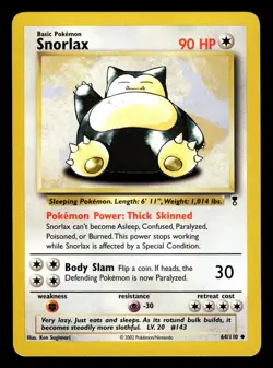 Snorlax 64/110 Uncommon Legendary Collection Pokemon Card - Image 1