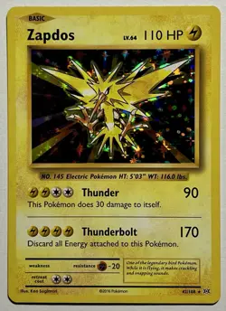 Zapdos 42/108 (LP) Holo Rare XY Series: Evolutions 2016 Pokemon Card TCG - Image 1