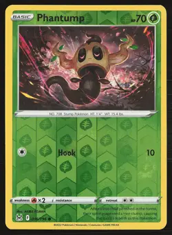 SWSH11: Lost Origin Phantump #016/196 Reverse Holo Pokemon Card - Image 1