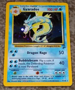 POKEMON GYARADOS HOLOGRAPHIC CARD 7/130 BASE SET 2 2000 - Image 1