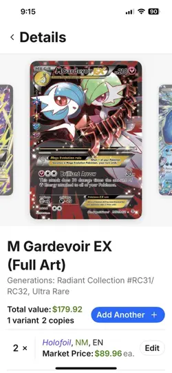 M Gardevoir EX Full Art Holo Card RC31-32 Generations: Radiant Collection - Image 2
