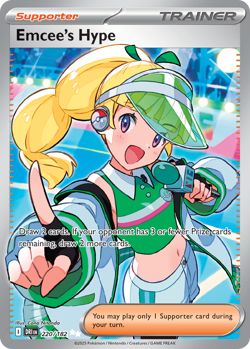 Emcee's Hype 220/182 Ultra Rare | Destined Rivals | Pokemon Card - Image 1