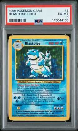 Pokemon TCG Blastoise Holo Rare Card 2/130 2000 Base Set PSA 6 - Image 1
